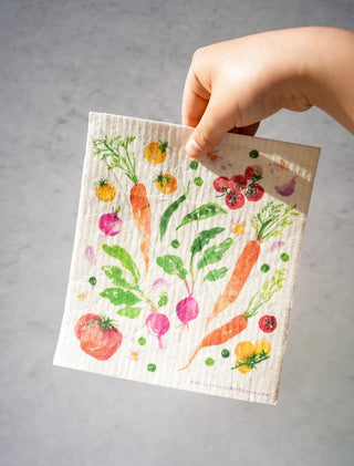 Vegetable Swedish Dishcloth: Reusable Kitchen Cloth from Jean Choe Art & Design - Reusable Paper Towels