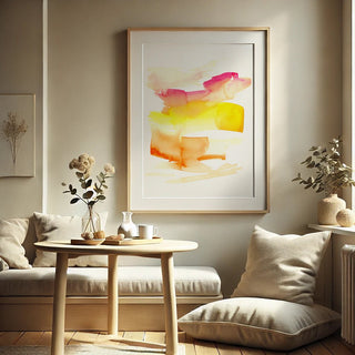Warm Swash Watercolor Art Print - Bold Abstract Color Study from Jean Choe Art & Design - Giclée