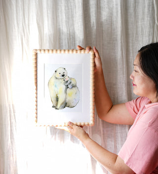 Warmest Place (Original) with Turned Wood Frame from Jean Choe Art & Design - Watercolor