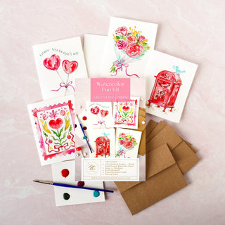 Watercolor Fun Kit: DIY Valentine’s Handmade Cards from Jean Choe Art & Design - Kits