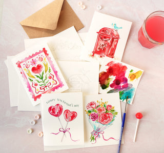 Watercolor Fun Kit: DIY Valentine’s Handmade Cards from Jean Choe Art & Design - Kits