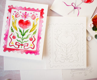 Watercolor Fun Kit: DIY Valentine’s Handmade Cards from Jean Choe Art & Design - Kits