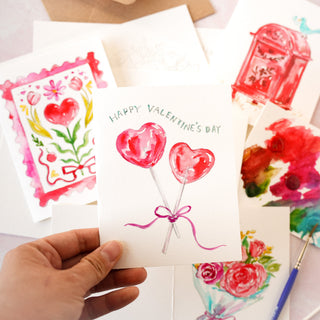Watercolor Fun Kit: DIY Valentine’s Handmade Cards from Jean Choe Art & Design - Kits