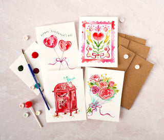 Watercolor Fun Kit: DIY Valentine’s Handmade Cards from Jean Choe Art & Design - Kits