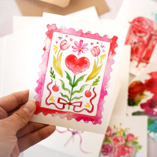 Watercolor Fun Kit: DIY Valentine’s Handmade Cards from Jean Choe Art & Design - Kits