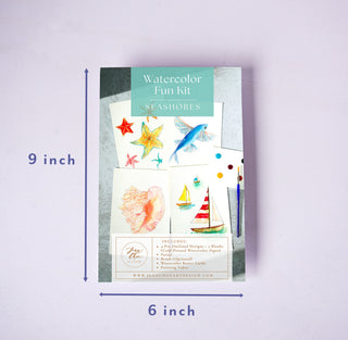 Watercolor Fun Kit: Seashores – Pre - Outlined Sea Life & Sailboats from Jean Choe Art & Design - Kits