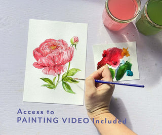 Watercolor Painting Kit: Florals 2, Beginner - Friendly DIY Watercolor Set from Jean Choe Art & Design - Kits