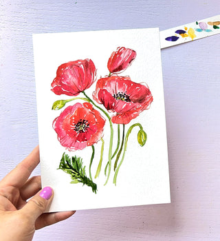 Watercolor Painting Kit:Wildflowers. DIY Watercolor Set with Outlined Pages from Jean Choe Art & Design - Kits
